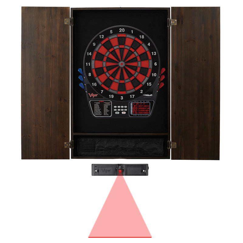 Espresso Soft Tip Electronic Dartboard Cabinet Set with Darts