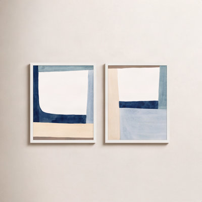 Composition in Blue 2-Piece Print Set