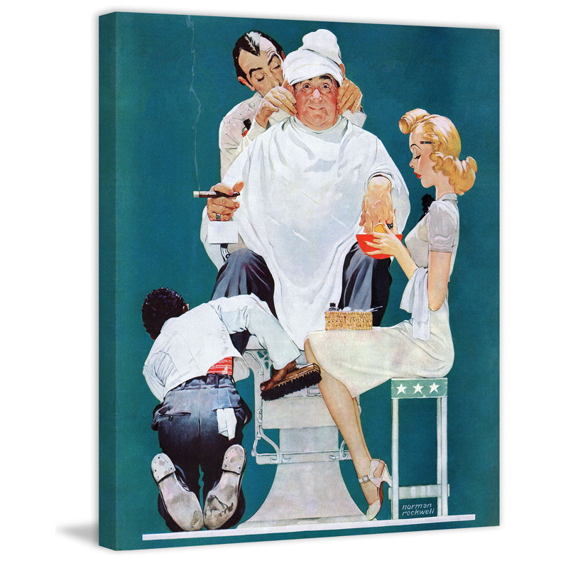 « full traitement » par norman rockwell, reproduction d’art sur toile tendue, H 48 po x l 40 po