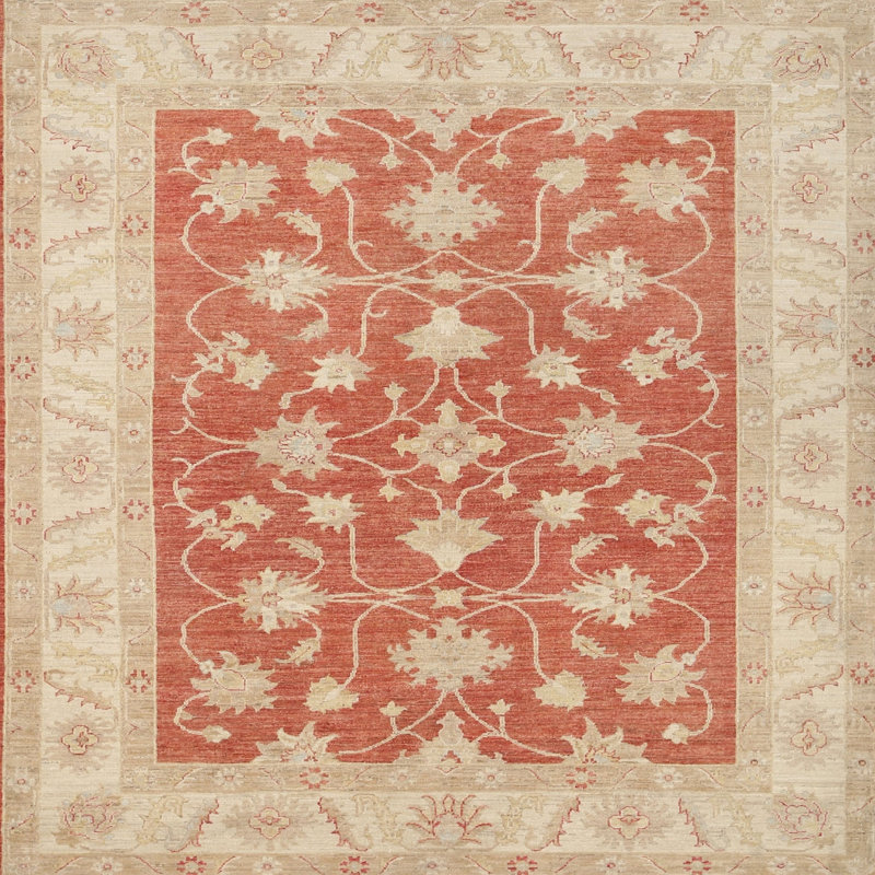 Tapis traditionnel rouge / beige Guardian, Carré 4 pi