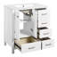 Meuble-lavabo 30 po avec lavabo en céramique et 4 tiroirs en bois massif