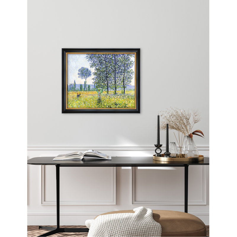 «Sunlight Effect Under The Poplars 1887» par Claude Monet, art mural encadré, estampes numériques pour la maison, Cadre noir