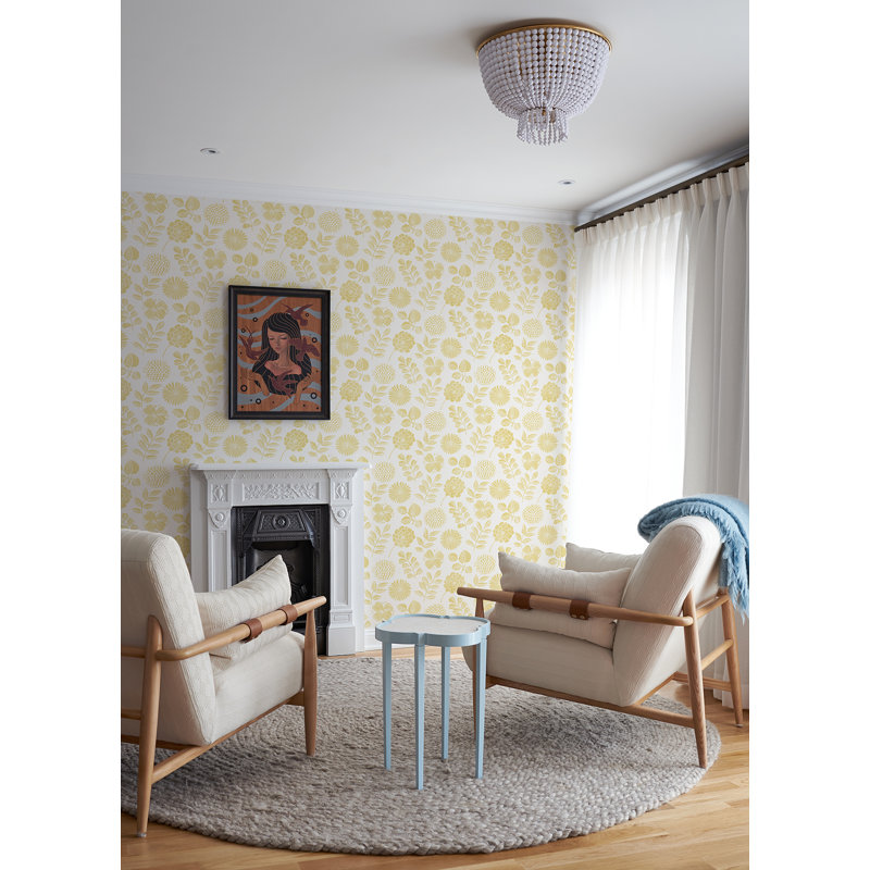 Rouleau de papier peint L 33 pi x l 20,5 po, Jaune