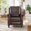 Fauteuil inclinable 32,7 po en cuir véritable avec plateau clouté et garniture cloutée (ensemble de 2)-1183348991