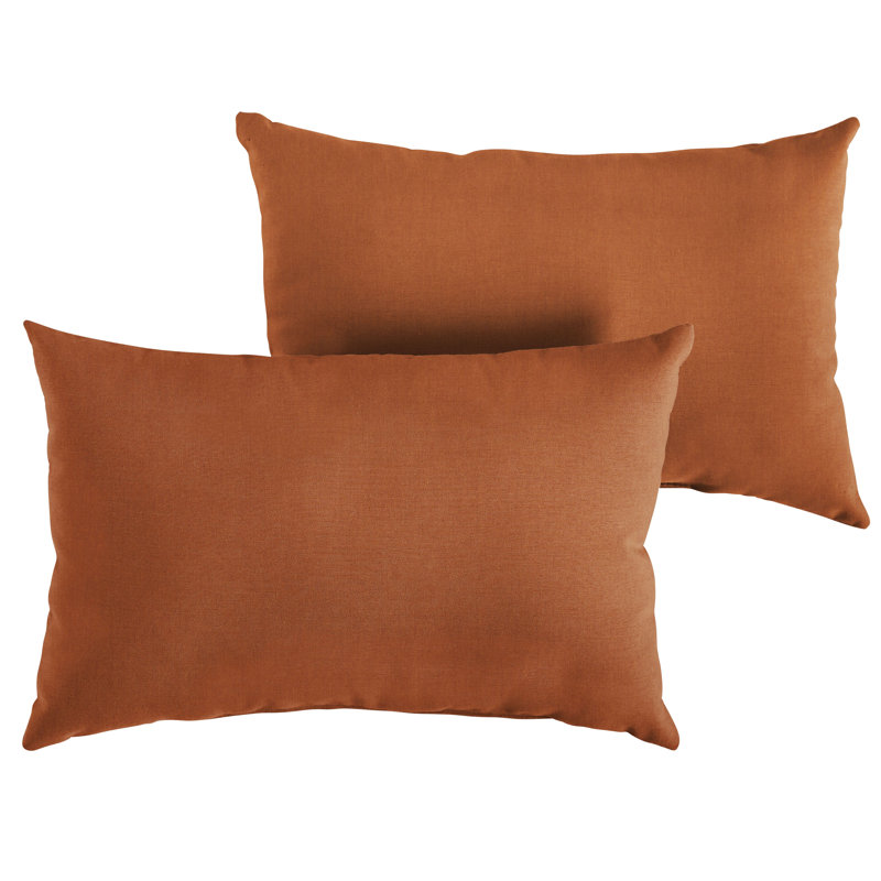 Outdoor Sunbrella Lumbar Pillow, Orange KE, 14"H x 24"W