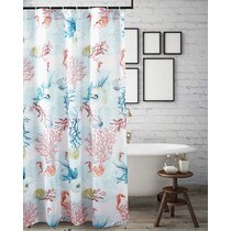  MUSEDAY 4 Piece Shower Curtain Sets Marine Life Non