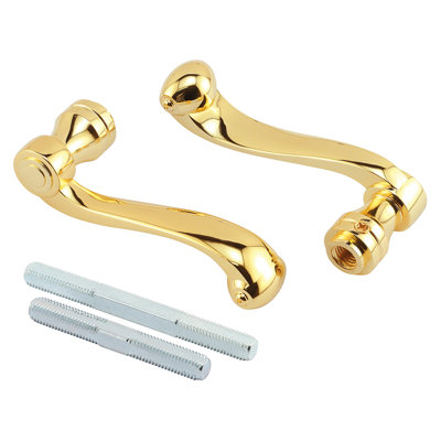 French Colonial Door Levers, Heavy Weighted Casting Design, Brass Finish (1 Set)