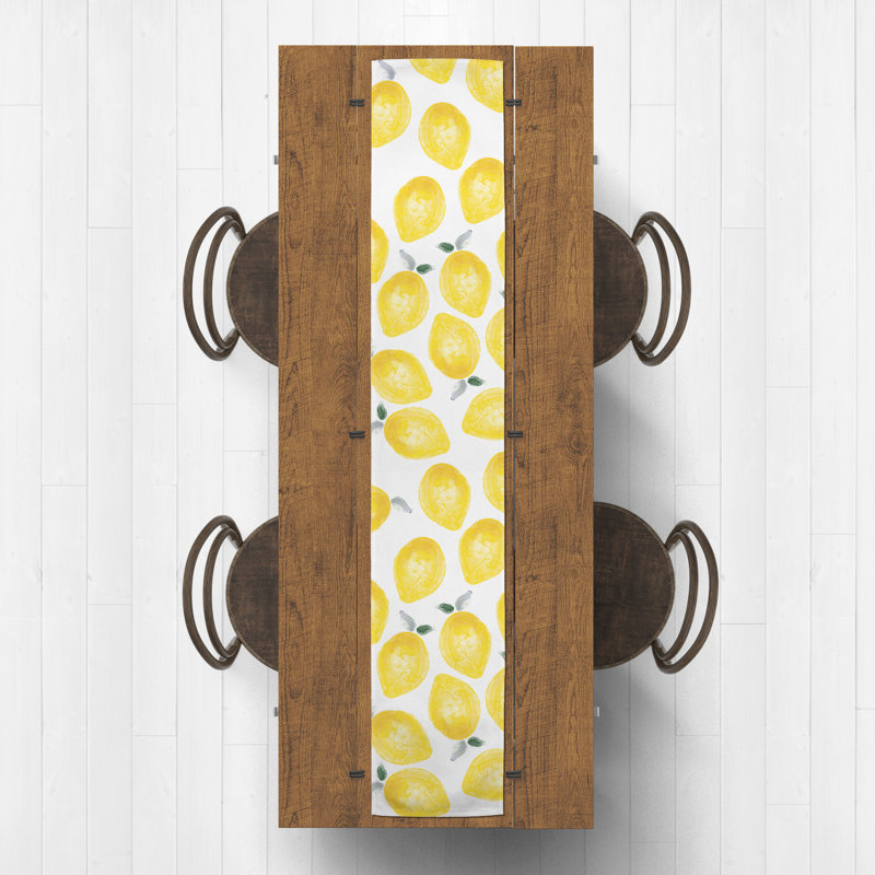 Berlon Lemon Pattern Outdoor Table Runner, 72" x 16"