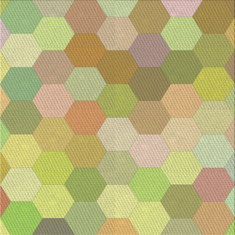 Tapis vert/brun à motifs Brimfield, Carré 8 pi
