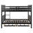 Metal Bunk Bed Set With Trundle, Contemporary Style, Iron Frame-1759053668