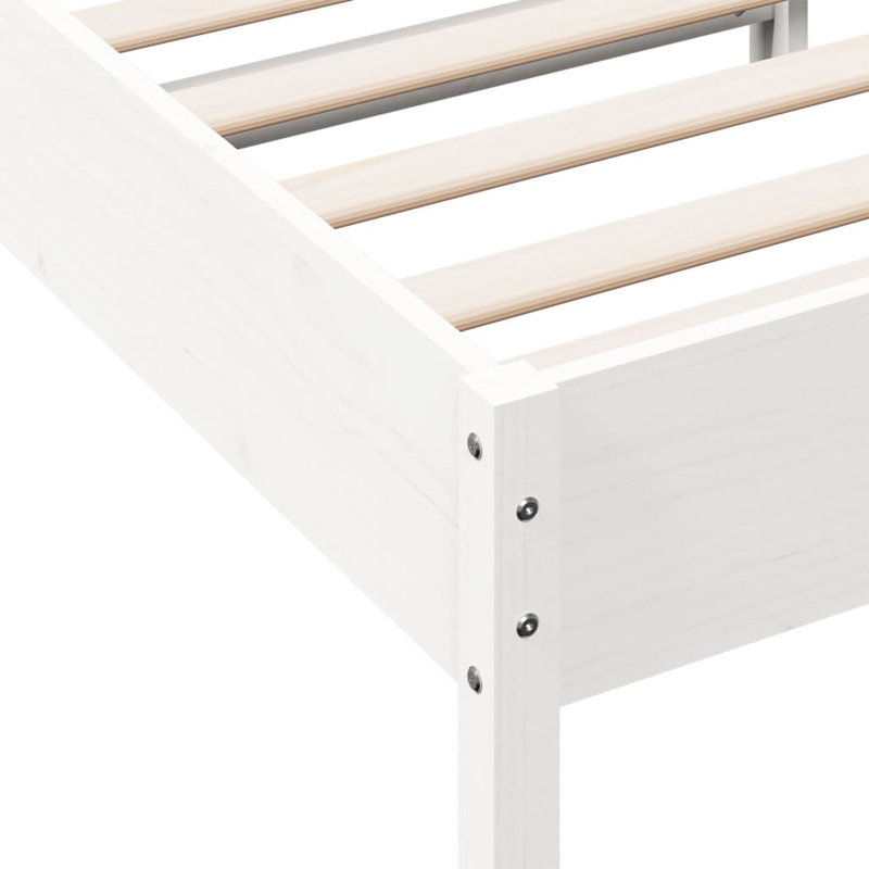 Andries Solid Wood Bed, White, Small Single (2'6)