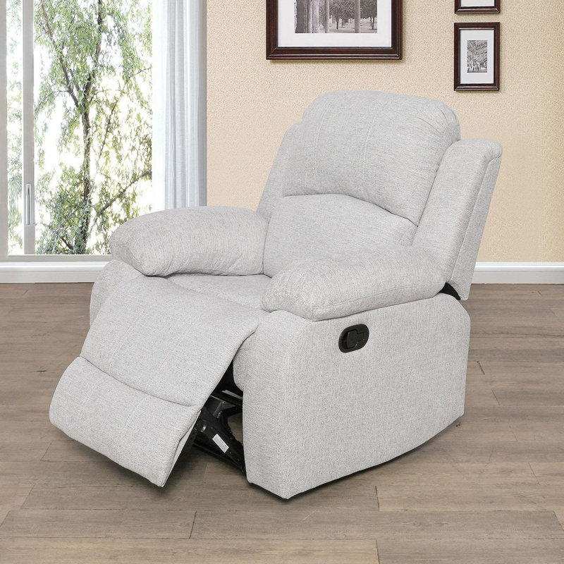 Soft Recliner Chair, Gray Silver Linen Blend