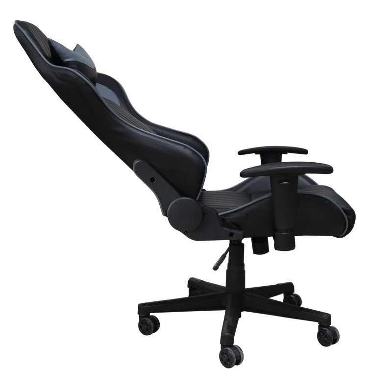 Wade Logan Abberton Reclining Faux Leather PC & Racing Game Chair, Grey