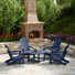 Ensemble de conversation d'extérieur 5 pièces Adirondack avec table basse ronde