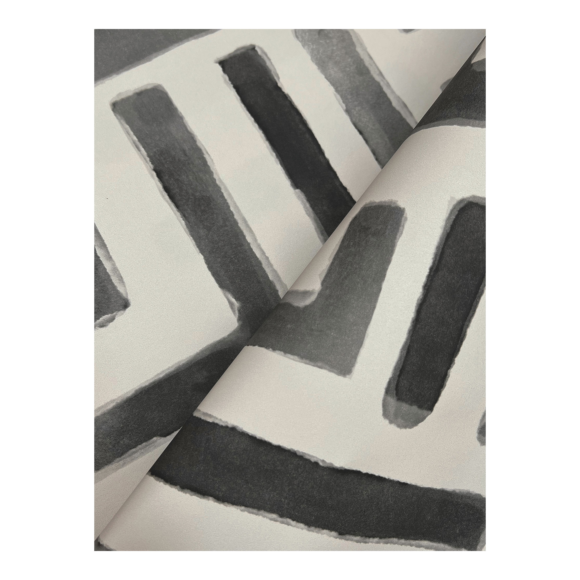 Unpasted Abstract Wallpaper, Gray