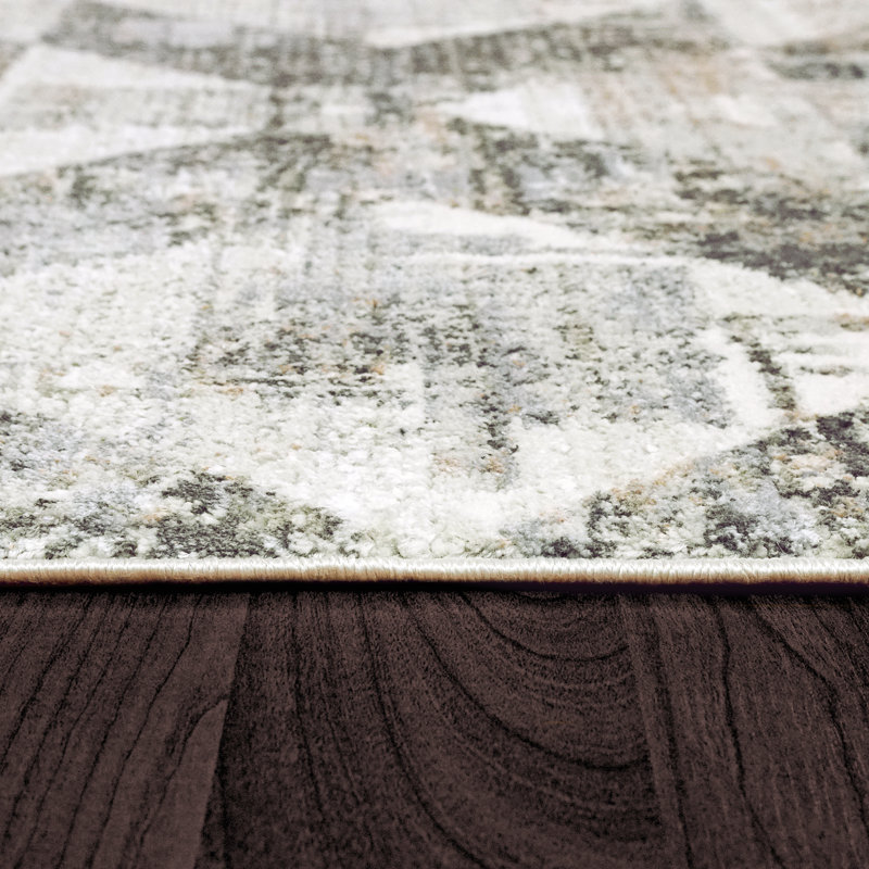 Tapis beige Geometric, Rectangle 7 pi 10 po x 10 pi 10 po