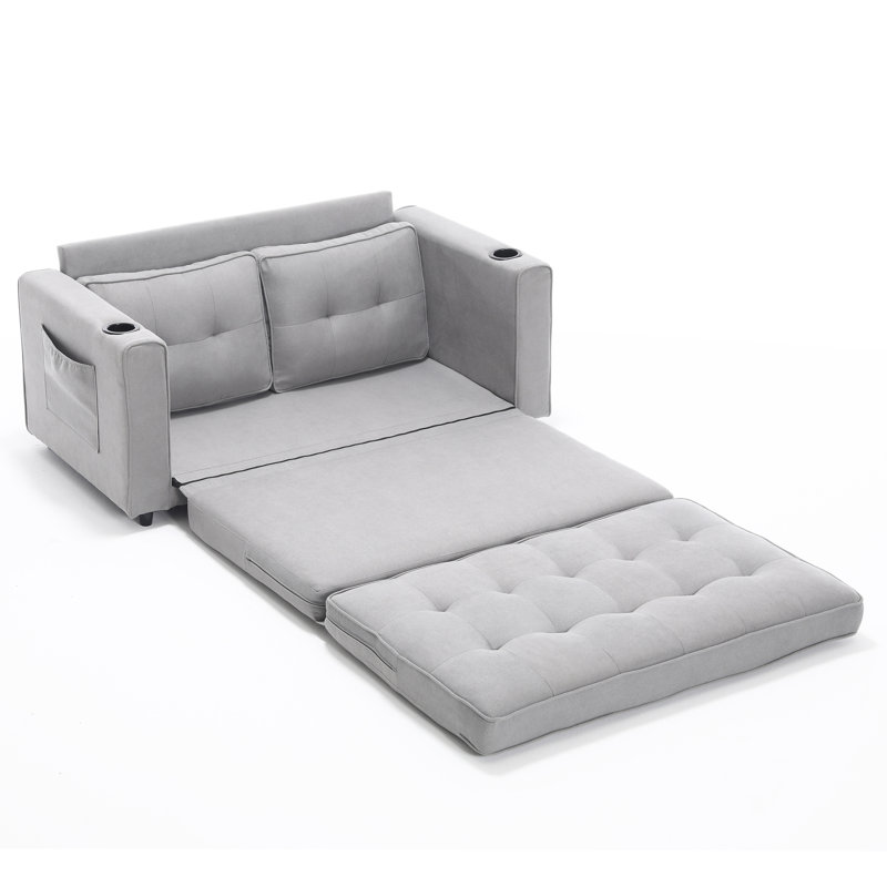 Canapé-lit convertible polyvalent avec rangement supplémentaire et design élégant, Light Gray