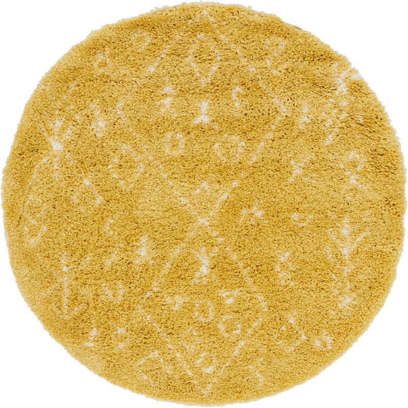 Paquette Geometric Shag Area Rug, Round 152cm