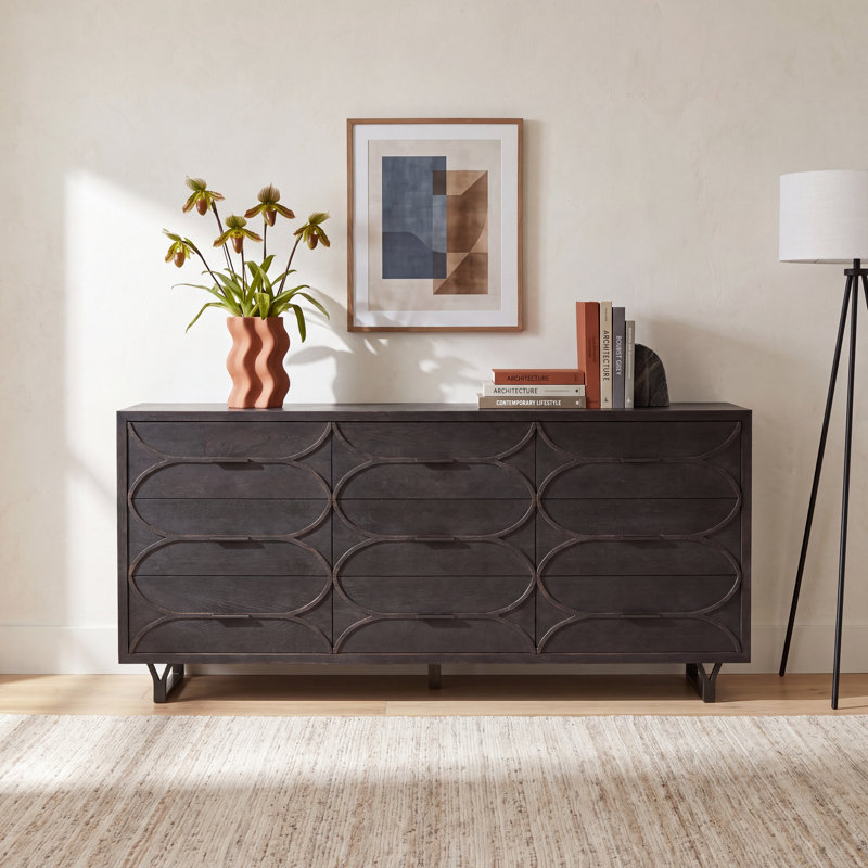 Diane 70.1'' Sideboard, Black/Light Brown
