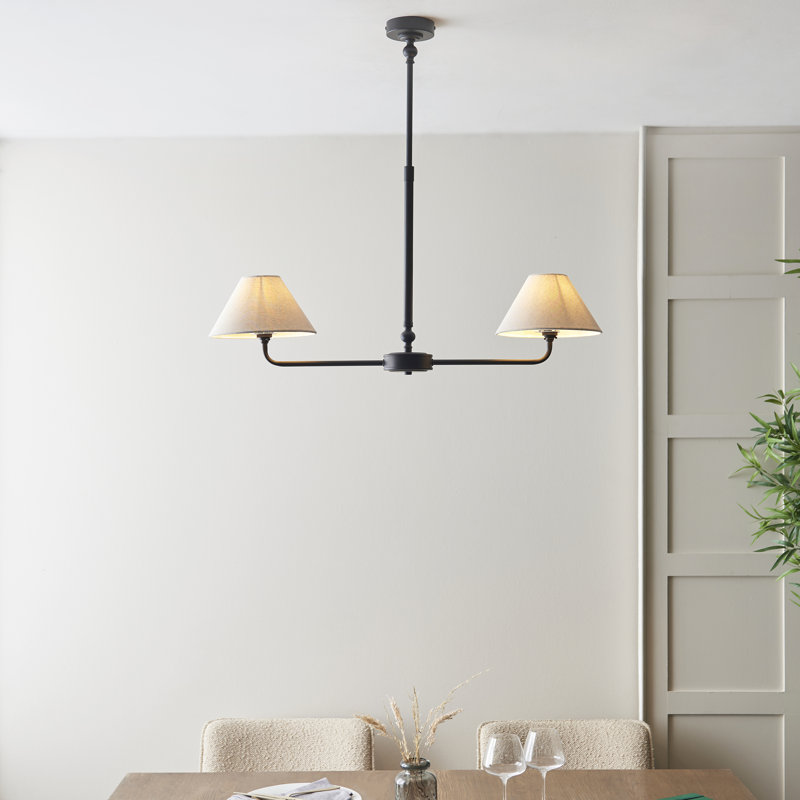 Lila 2 Light Linear Pendant, Matte Black