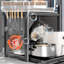 2 Tier Expandable Microwave Stand with Pull Out Sliding Tray & 6 Hooks