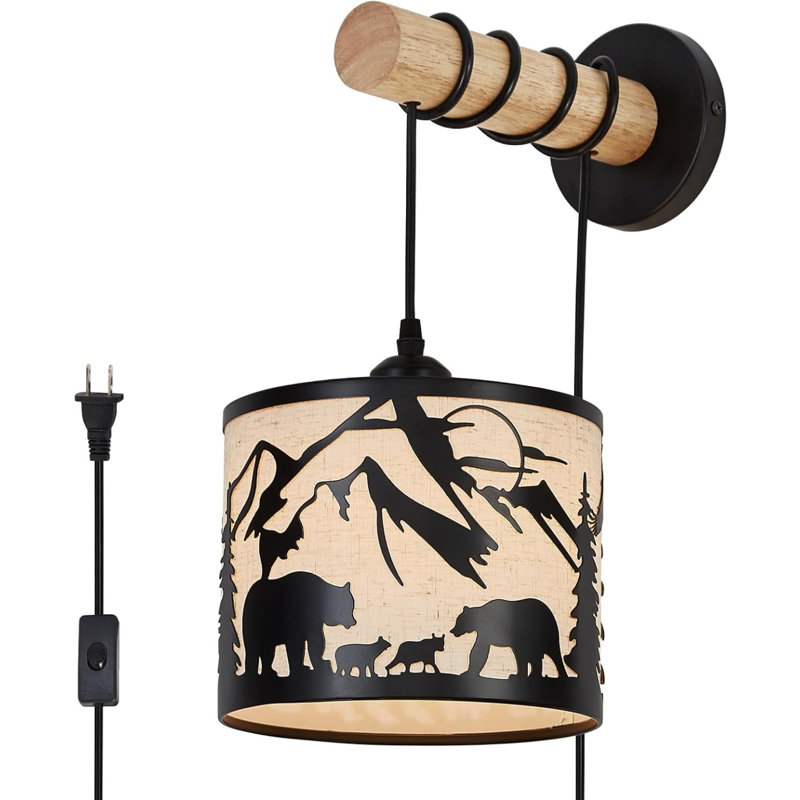 Rustic Plug-in Wall Sconce