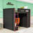 Full Wooden Loft Bed With RGB LED Light, Wardrobe, USB Port And Desk-657002573