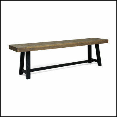 Acacia Outdoor Bench Set, Sandblast Gray Finish, Durable and Stylish for Patio and Backyard Use
