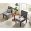 Chaise d'appoint en tissu avec table ronde en bois, chaise de meuble-lavabo décorative pour bureau à domicile, fauteuil d'appoint de coin