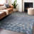Machine Washable Indoor/Outdoor Xhevrie Denim Rug-839124813