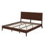 Structure de lit moderne en bois de style Mid-Century, lattes de bois durables et support en métal-129386380