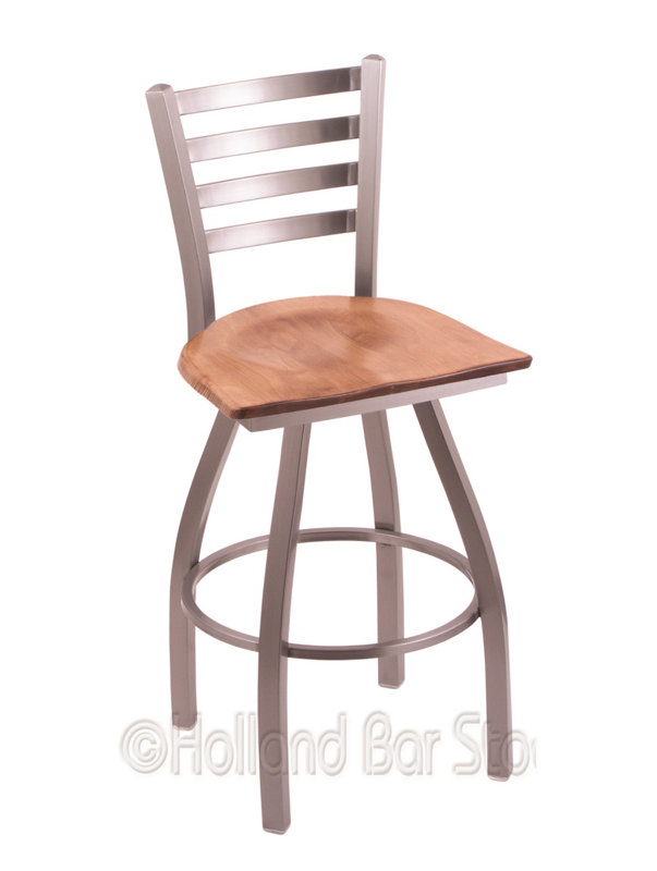Tabouret de bar pivotant de 30" Evers, Érable moyen, Noir froissé, Tabouret de bar (siège d’une hauteur de 30 po)