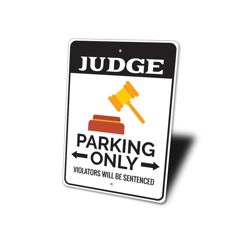 Enseigne en aluminium Judge, H 14 po x l 10 po x P 0,04 po