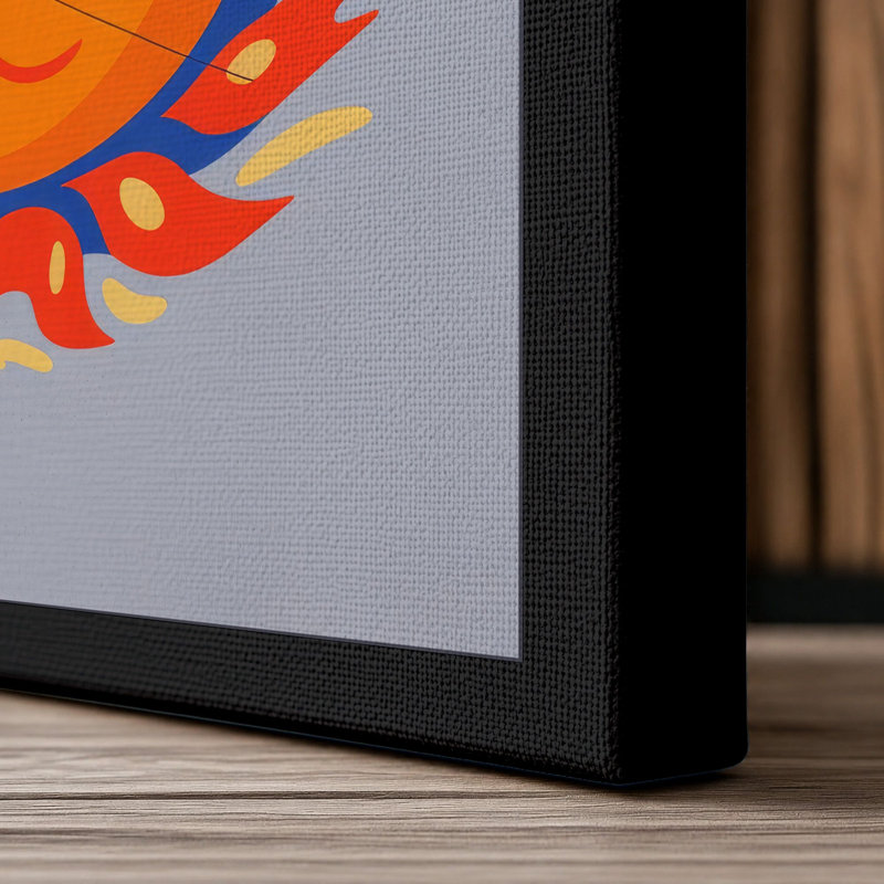 Radiant Cat Boho - Wrapped Canvas, 24x16 - 61.0 x 40.6 cm, Black Border