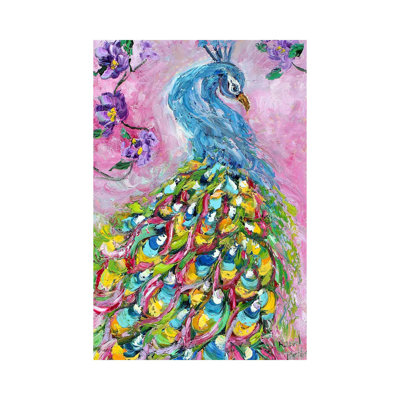 Peacock Dance by Karen Tarlton - Wrapped Canvas Painting