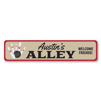 Plaque en aluminium personnalisée Bowling Alley
