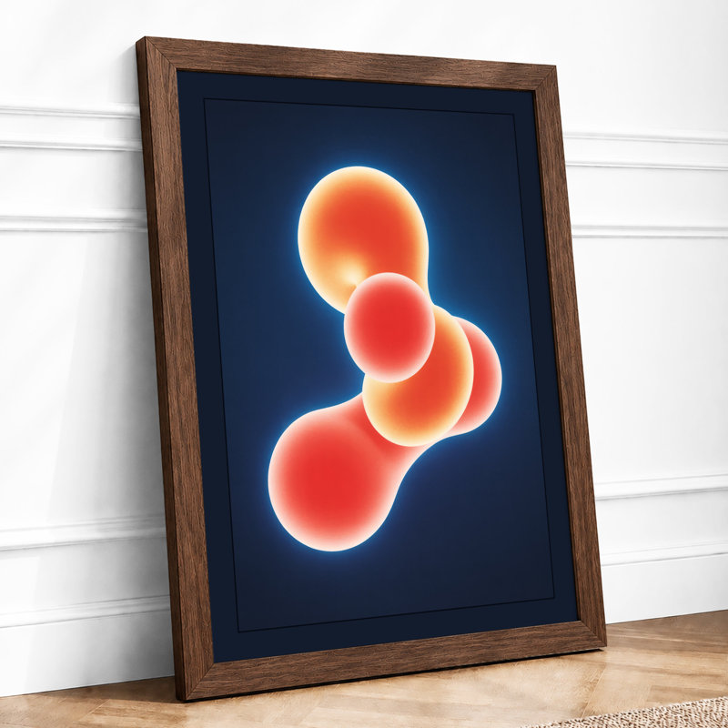 Luminous Cells Modern - Framed Print, A1 - 84.1 x 59.4 cm, Walnut