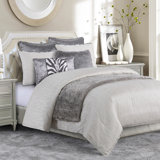 Celeste Taupe Ivory Jacquard Modern Comforter Set