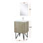 Ensemble de meuble-lavabo rustique en acacia l 24 po x P 20 po, plateau en quartz blanc, robinet en nickel brossé et miroir de 18 po