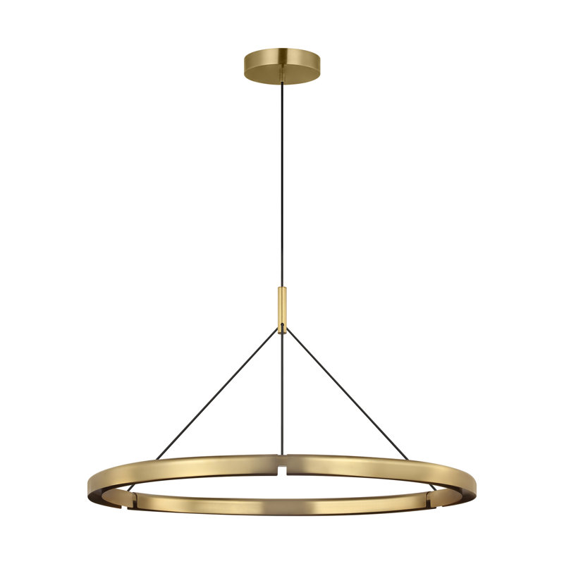 Cloak 1 - Light LED Pendant, Hand-Rubbed Antique Brass, 22.2" H x 36.6" W x 36.6" D