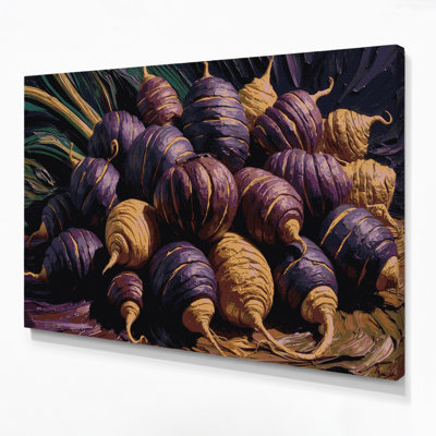 Légumes, art mural mashua sur toile mauve