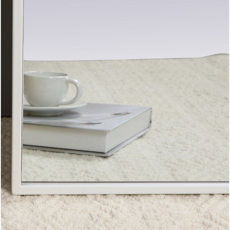 Sabine Metal Rectangle Wall Mirror, 42" x 28", White