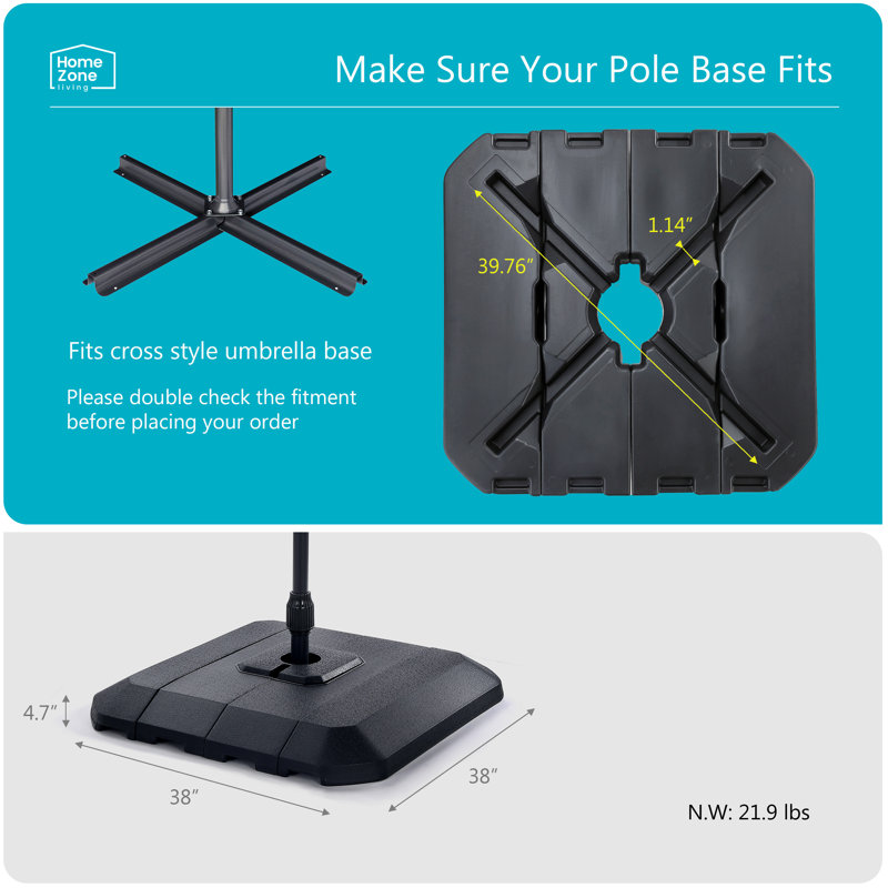  Base de parasol autoportante en plastique