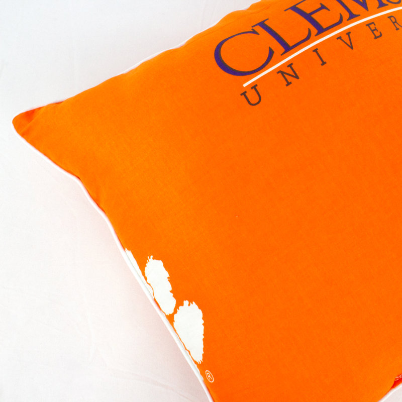 NCAA Square Pillow Cover & Insert, Clemson