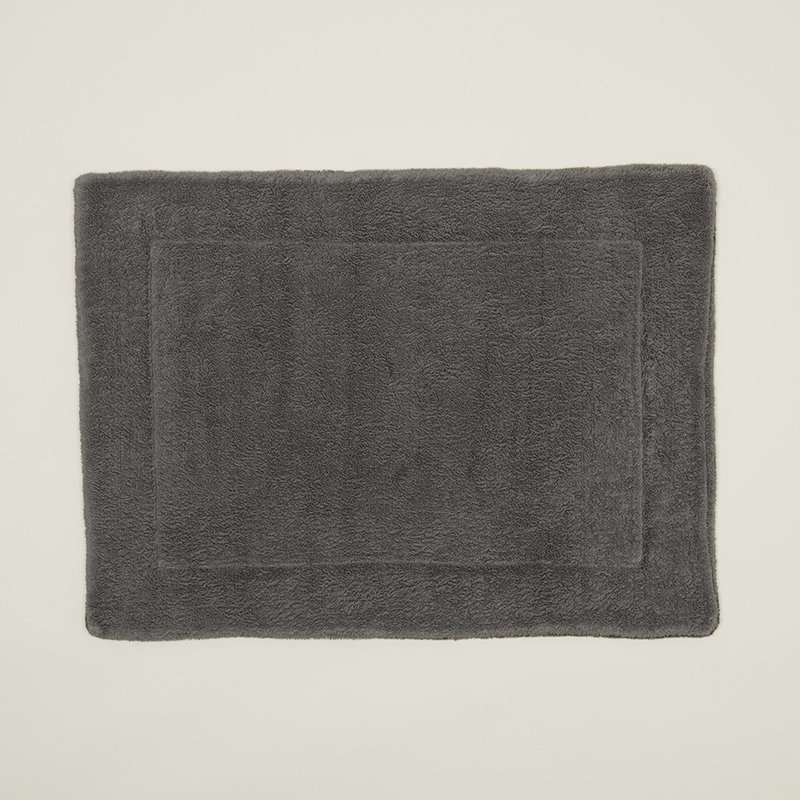 Cotton Reversible Bath Mat, Dark Gray