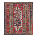Rug & Kilim’S Tribal Style Square Rug In Red With Geometric Patterns