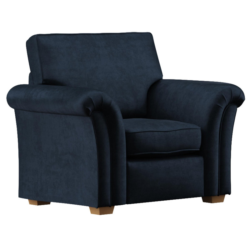 Upholstered Armchair, Royal Blue