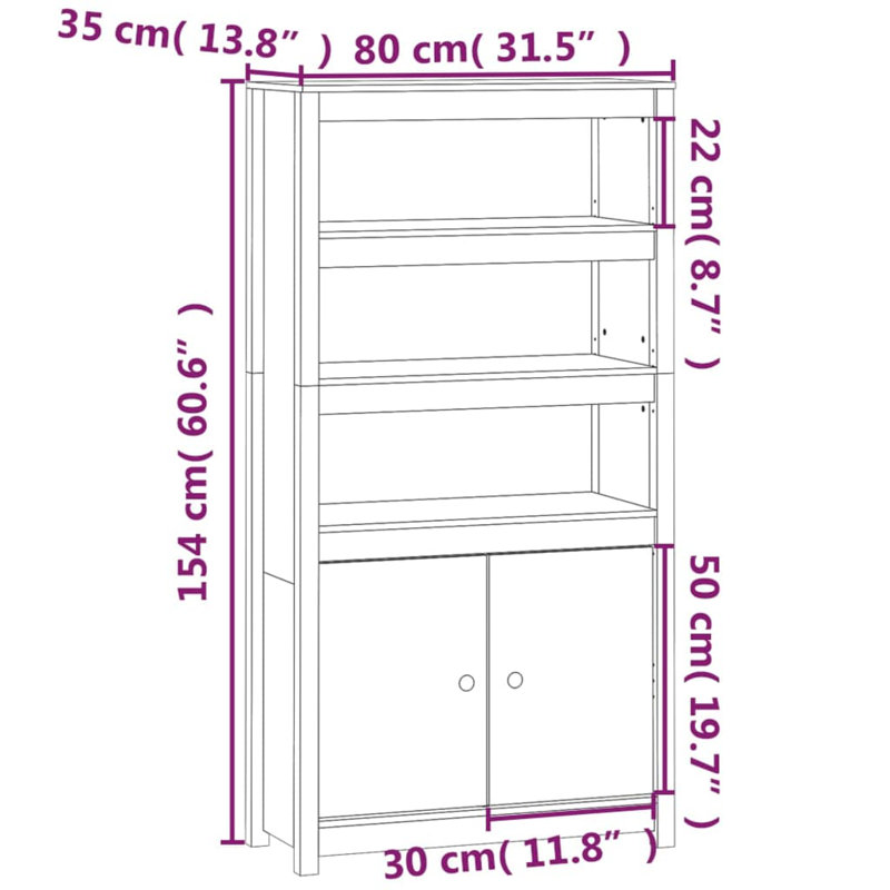154cm Kitchen Pantry, White