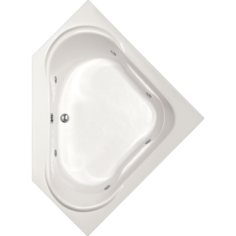 Baignoire tourbillon en acrylique Designer 55 "x 55", Os, Chrome poli