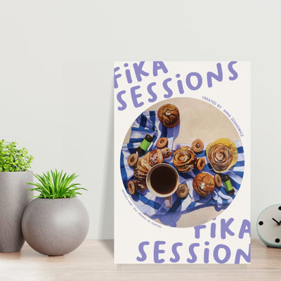 Fika Coffee And Pastries by Anna Zdanowicz - Wrapped Canvas Print